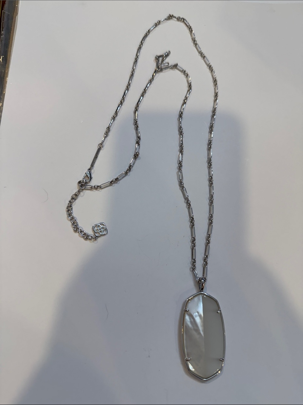 Kendra Scott Silver Mother-of-Pearl Pendant Necklace